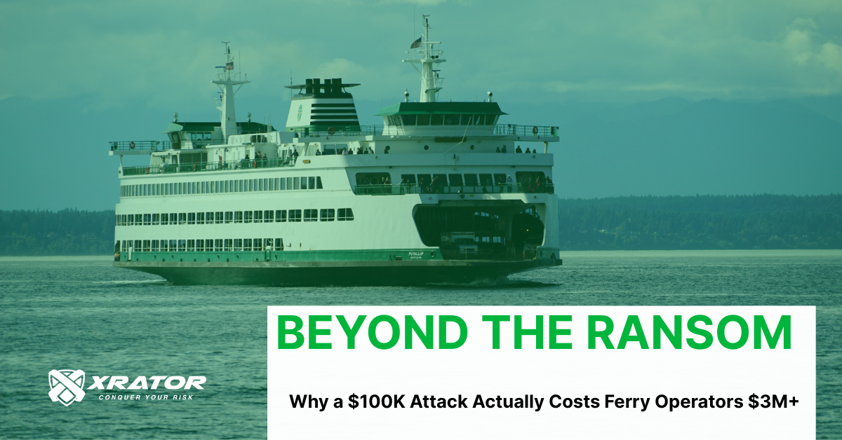 Ransom payments constitute a relatively small fraction of the total financial impact of an attack for ferry operators.