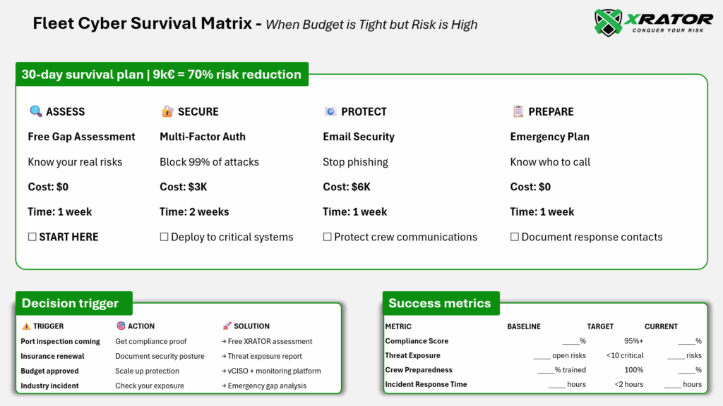 Fleet Manager Cyber Survival Matrix - When Budget is Tight but Risk is High.