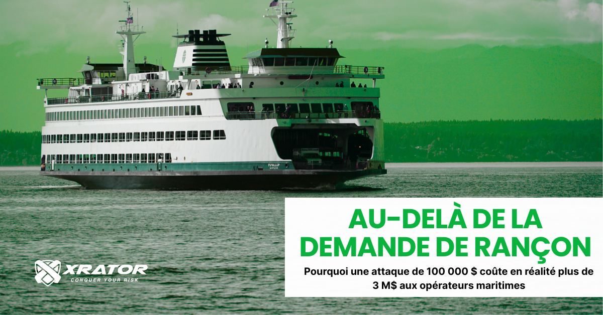 Ransom payments constitute a relatively small fraction of the total financial impact of an attack for ferry operators.